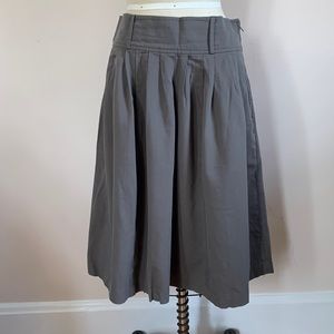 Taupe midi a line skirt with pockets